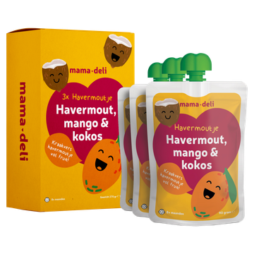 Mama Deli Havermoutje mango & kokos 8+ maanden 3 x 90 g