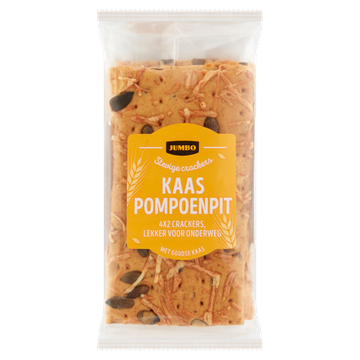 Jumbo Stevige Crackers Kaas Pompoenpit 4 x 2 Stuks 175 g