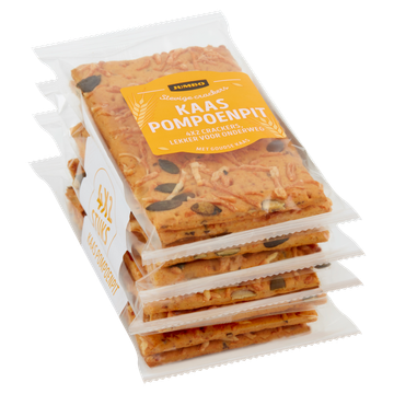 Jumbo Stevige Crackers Kaas Pompoenpit 4 x 2 Stuks 175 g