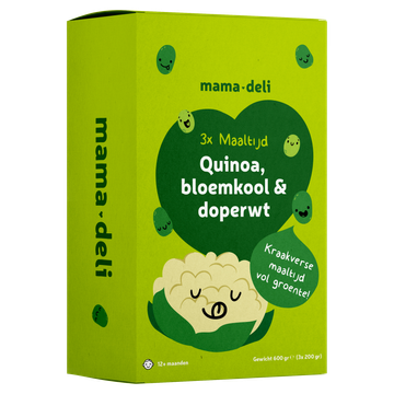 Mama Deli Maaltijd quinoa, bloemkool & doperwt 12+ maanden 3 x 200 g
