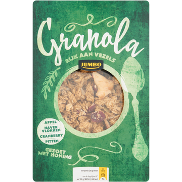 Jumbo Granola Appel, Havervlokken, Cranberry, Pitten 350 g