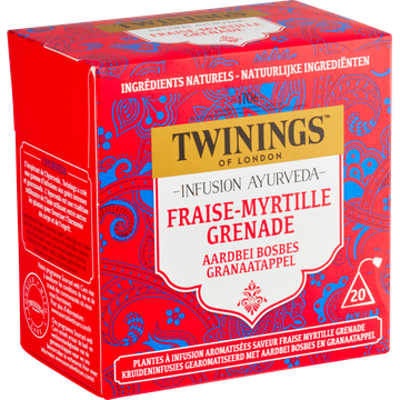 Twinings of London Aardbei Bosbes Granaatappel 20 Stuks