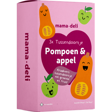 Mama Deli Tussendoortje pompoen & appel 4+ maanden 3 x 70 g