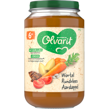 Olvarit Wortel Rundvlees Aardappel 6+ Maanden 200 g