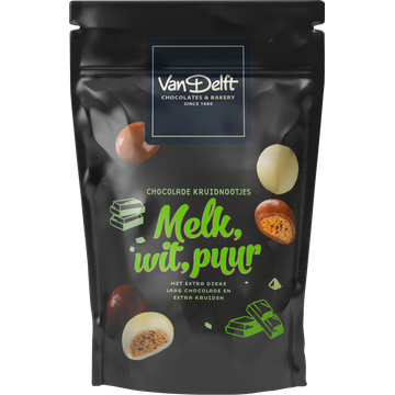 Van Delft Chocolade Kruidnootjes Melk, Wit, Puur 170 g