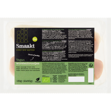 Smaakt Bio Vegan Worstenbroodjes 2 x 80 g