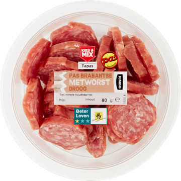 Jumbo Pas Brabantse Metworst Droog 80 g
