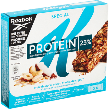 Kellogg's Special K Protein 23% Kokosnoot, Cacao en Cashewnoot 4 x 28 g