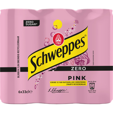Schweppes Zero Sugar Pink - Blik - 6 x 330 ml