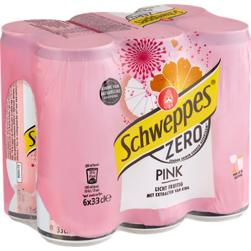 Schweppes Zero Sugar Pink - Blik - 6 x 330 ml