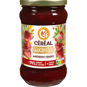 CÃ©rÃ©al Glucoregul Confituur Aardbeien 320 g