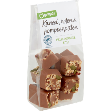 La Place Melkchocolade Bites met Kaneel, Noten & Pompoenpitten 150 g