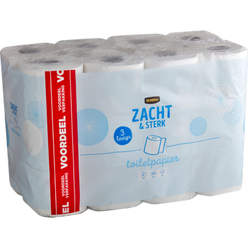 Jumbo Toiletpapier Zacht & Sterk 3-Laags Voordeelverpakking 24 Rollen