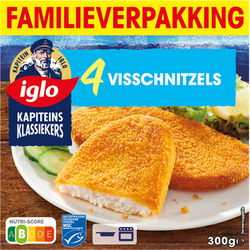 Iglo Kapitein Klassiekers Visschnitzels 4 stuks 300 g