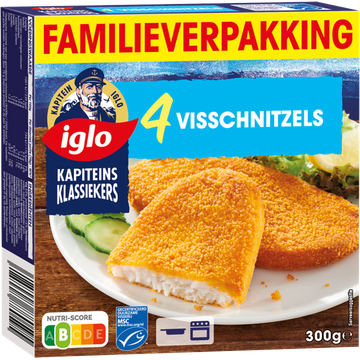 Iglo Kapitein Klassiekers Visschnitzels 4 stuks 300 g