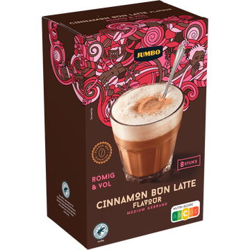 Jumbo Oploskoffie Cinnamon Bun Latte 8 Stuks