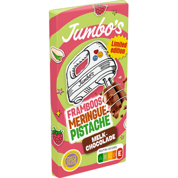 Jumbo's Melkchocolade Framboos Meringue Pistache Limited Edition 140 g