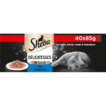 Sheba Kattenvoer Sauce Collection - Natvoer - Vis Selectie in Saus - 40 x 85g  Voordeelverpakking