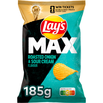 Lay's Max Ribbel Chips Roasted Onion & Sour Cream 185 gr