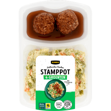Jumbo Stamppot 4-Groenten met Gehaktballen in Jus 500 g