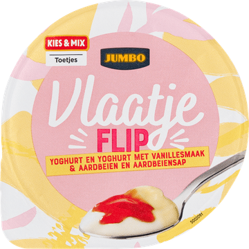 Jumbo Vlaatje Flip met Vanillesmaak & Aardbeien 200 g