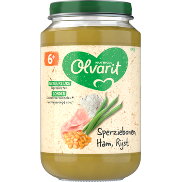Olvarit Sperziebonen Ham Rijst 6+ Maanden 200 g