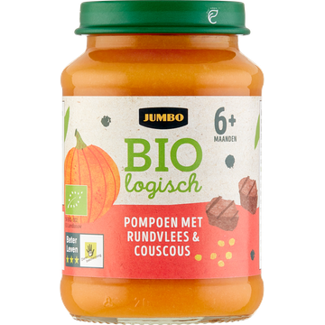 Jumbo Biologisch Pompoen met Rundvlees & Couscous 6+ Maanden 190 g