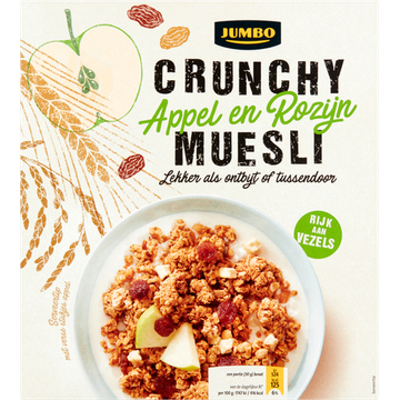 Jumbo Crunchy Muesli Appel en Rozijn 500 g