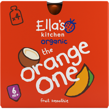 Ella's Kitchen 4x Fruit smoothie the orange one 6+ biologisch 4 x 90 g