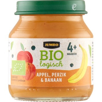 Jumbo Biologisch Appel, Perzik & Banaan 4+ Maanden 125 g