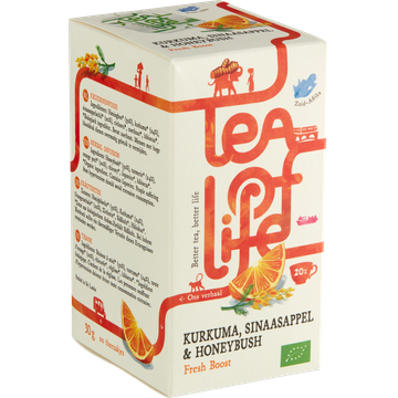 Tea of life Kurkuma, Sinaasappel & Honeybush Fresh Boost 20 Stuks 30 g