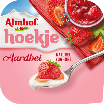 Almhof Hoekje Aardbei Naturel Yoghurt 150 g