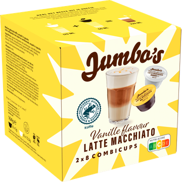 Jumbo's Vanille Latte Macchiato Combi Koffiecups 2 x 8 Stuks