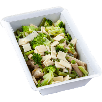 Jumbo's Eiwitrijke Pasta Kip Alfredo met Volkoren Penne en Groene Groenten 475 g
