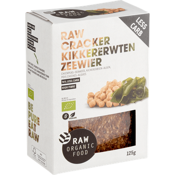 Raw Organic Food Cracker met Kikkererwten en Zeewier 125 g