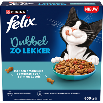 Felix Dubbel Zo Lekker met Zalm, Zeevis en Rode Biet Kattenvoer 800g