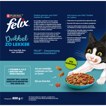 Felix Dubbel Zo Lekker met Zalm, Zeevis en Rode Biet Kattenvoer 800g