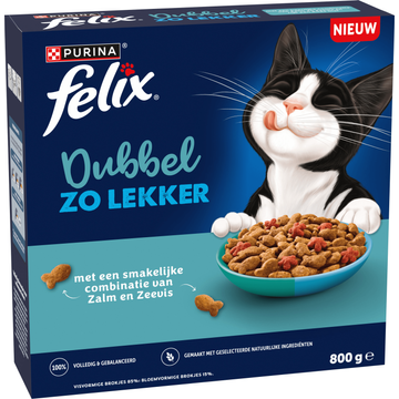 Felix Dubbel Zo Lekker met Zalm, Zeevis en Rode Biet Kattenvoer 800g