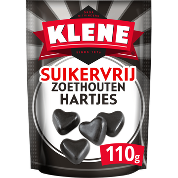Klene Drop Zoethouten Hartjes Suikervrij 110g