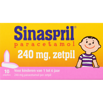 Sinaspril Paracetamol 240mg zetpil, 10 stuks