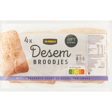 Jumbo - Desem Broodjes Wit - 4 Stuks