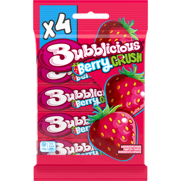 Bubblicious Strawberry Splash 4 x 5 Stuks 4 x 38 g