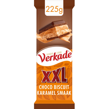 Verkade Choco Biscuitreep Karamel 225 g