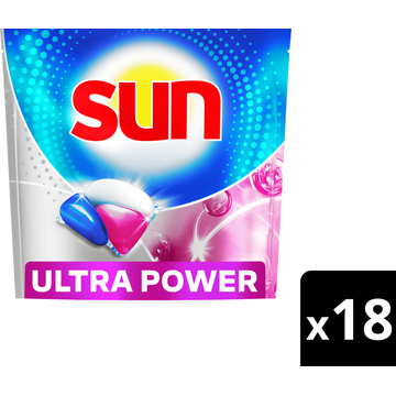 Sun Ultra Power Plus Vaatwascapsules 18 Stuks