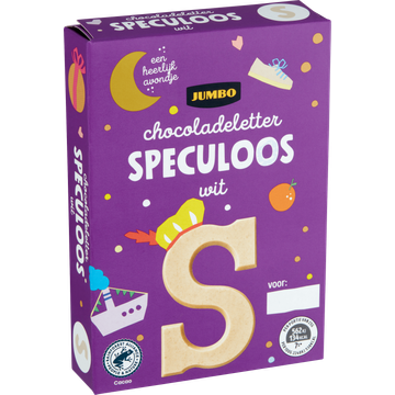 Jumbo Chocoladeletter Speculoos Wit S 75 g