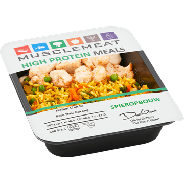 Muscle Meat High Protein Meals Kipfilet Chunks Base Nasi Goreng Spieropbouw 450 g