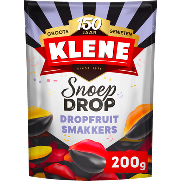 Klene Snoep Drop Dropfruit Smakkers 200 g