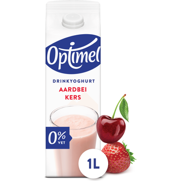 Optimel Drinkyoghurt Aardbei Kers 0% Vet 1L