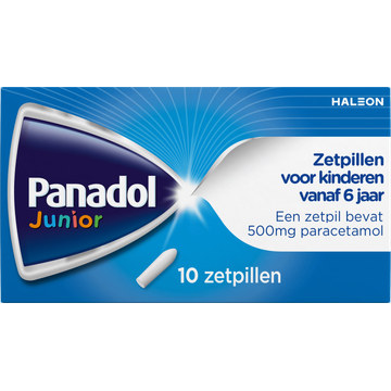 Panadol Junior zetpillen 500 mg, 10 stuks