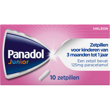 Panadol Junior zetpillen 125 mg, 10 stuks
